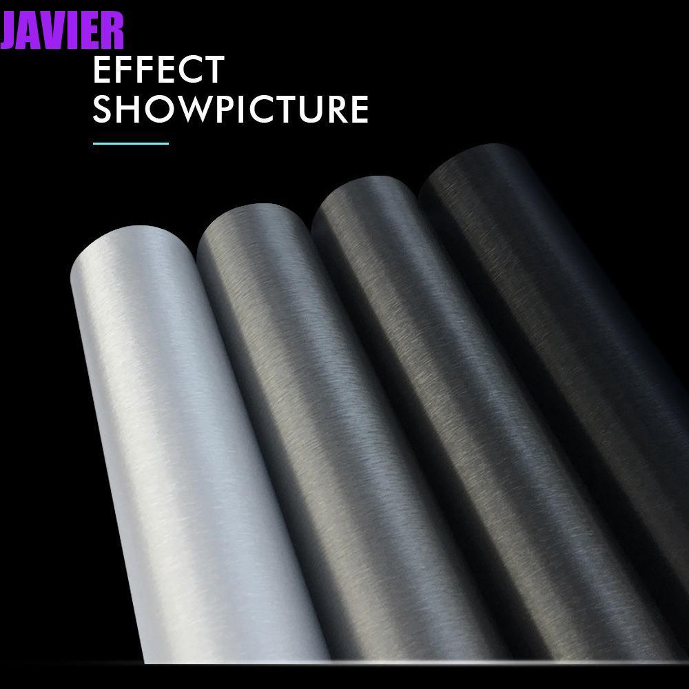 JAVIER Premium รถจัดแต่งทรงผมสติกเกอร์เงิน, Self กาวสีเมทัลลิครถสติกเกอร์ Matt Brushed อลูมิเนียม, สีดําสีเทาคอมพิวเตอร์ PVC สติกเกอร์รถสีเทาแปรงอลูมิเนียม