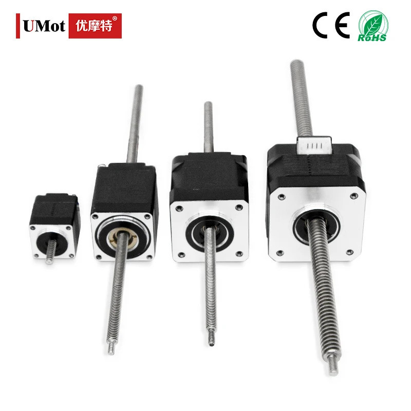 UMOT Mini Nema8/Nema11/Nema14/Nema17/Nema23 Non-captive Lead Screw Stepper Motor Through Shaft 3.5/5