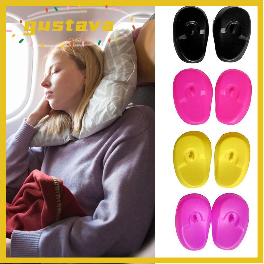 GUSTAVA 2PCS Dyeing Ear Protector, 75*55 มม.Multicolor ซิลิโคนหู,เครื่องมือกันน้ํา Salon อุปกรณ์เสริ