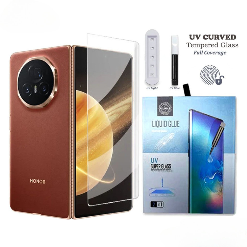 Honor Magic V5 V3 V2 VS / X9c / 5 Pro / 4 Pro / X9b X9a 5G / 70 / 50 กาวเหลว UV 9H กระจกนิรภัยป้องกั