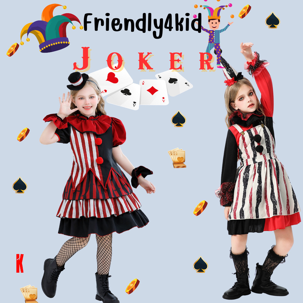 Friendly4kid พร้อมส่ง ชุดฮาโลวีนคอสเพลย์โจ๊กเกอร์