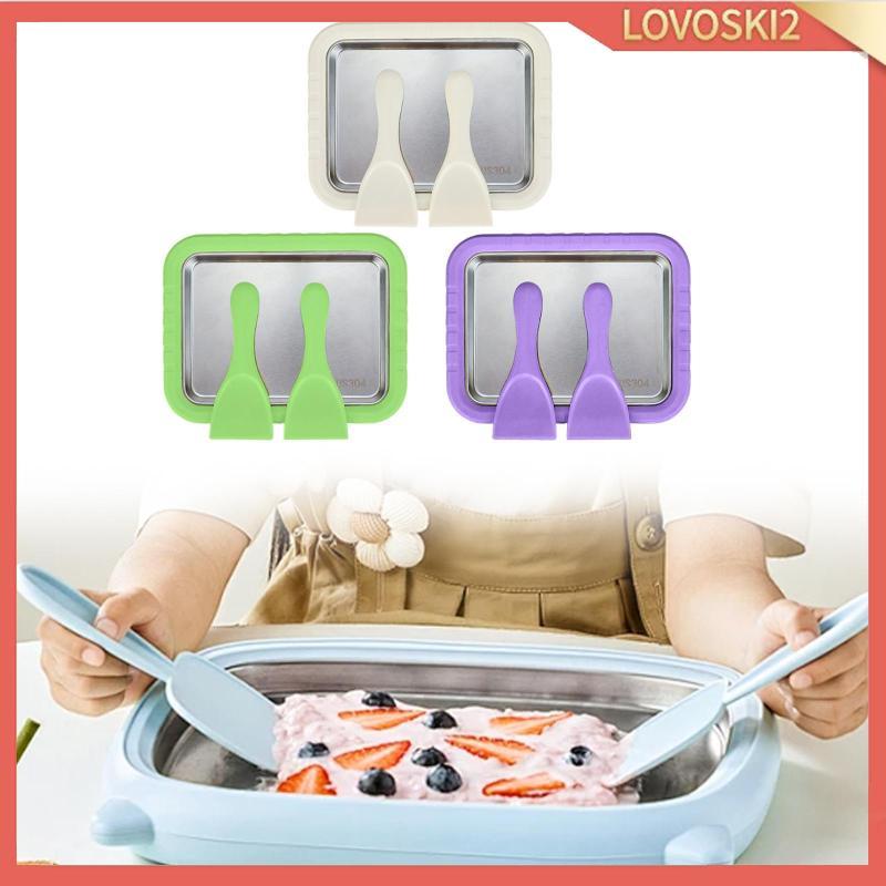 [Lovoski2] เครื่องทําโยเกิร์ต Pan Rolled Ice Cream Maker ถาด Ice Cream Roll Maker เครื่อง Instant Ge