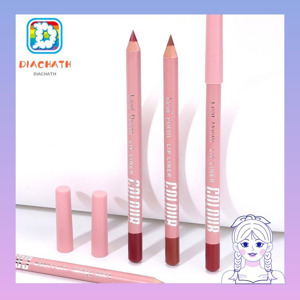 DICHATH ลิปสติกดินสอ, Moisturising Waterproof Matte Lipliner Pencil, Natural Plumping Long Lasting L