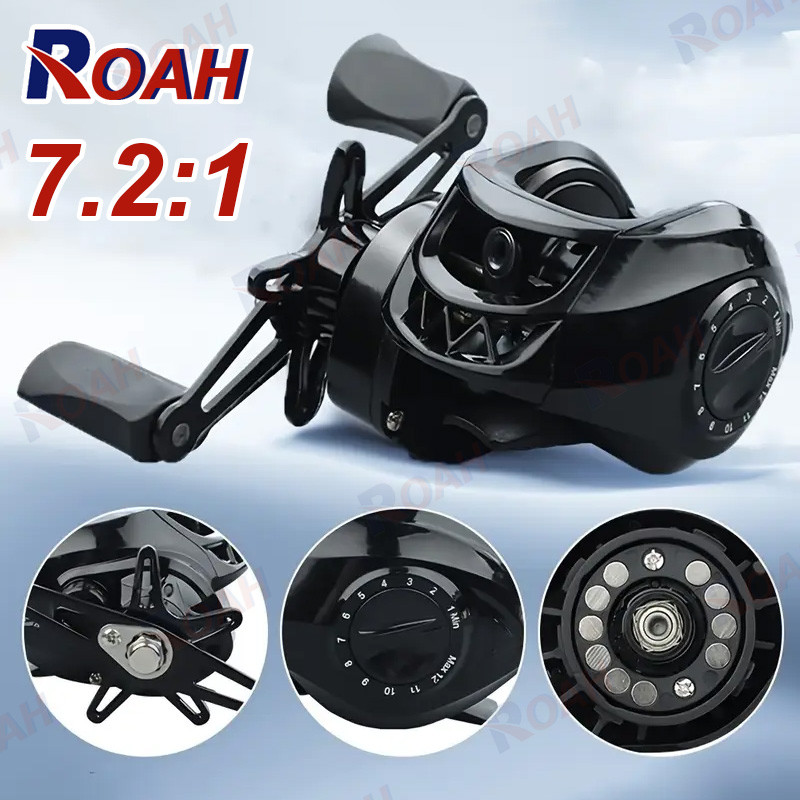 รอกเบส รอกหยดน้ำ Baitcasting Reel 7.2 1 รอกหยดน้ำ รอกตกปลา รอกสปินนิ่ง ซ้ายขวามือเบรกแม่เหล็กรอกตกปลา
