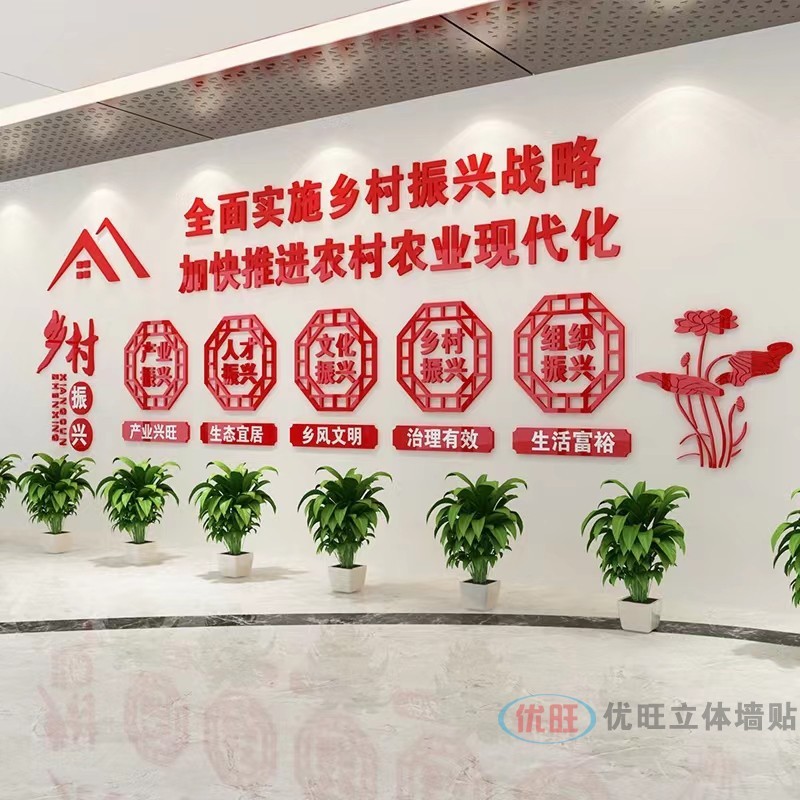 Implement Country Revitalization Strategy New Country Cultural Wall Layout Country Committee พื้นหลั