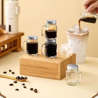 ขวดแก้วกาแฟ 40ml 120ml/แก้วกาแฟมีหูจับและฝาปิด/ แก้วกาแฟ ใส่น้ำ