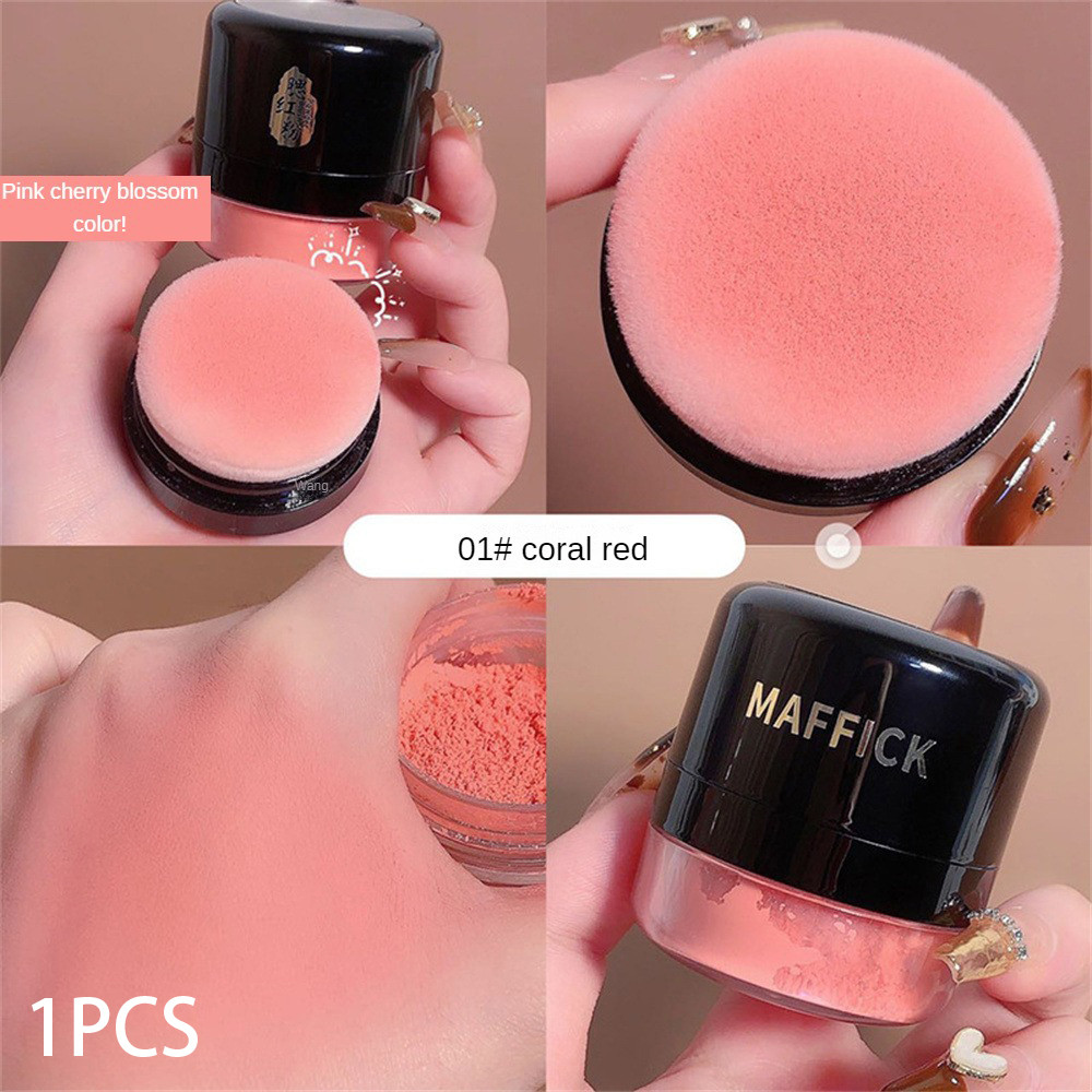 Maffick ผงบลัช บลัชออนเนื้อนุ่มสีธรรมชาติที่เป็นมิตรกับผิวสำหรับสีผิวที่สม่ำเสมอ ธรรมชาติ กันน้ํา