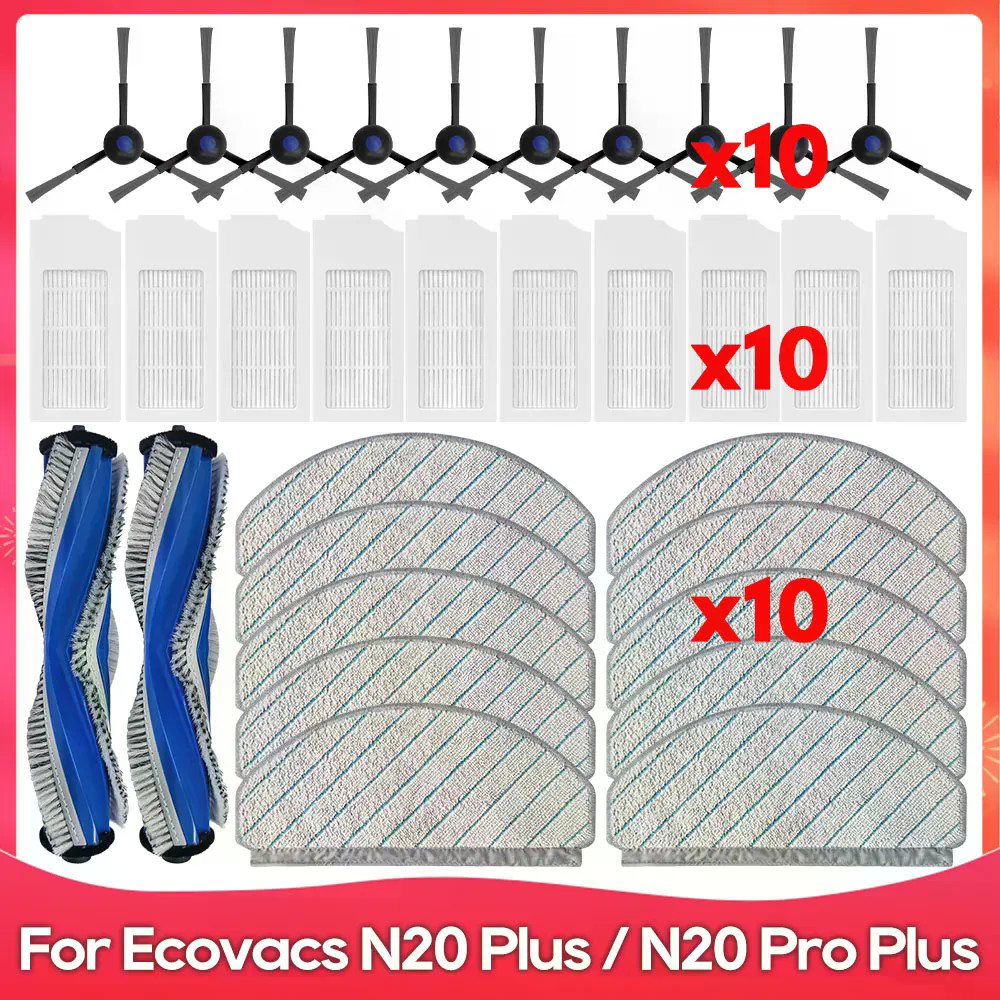 Fit สําหรับ ( Ecovacs N20 / N20 Plus / N20 Pro Plus / N20+ ) อุปกรณ์เสริมชิ้นส่วน Mop Filter Roller 