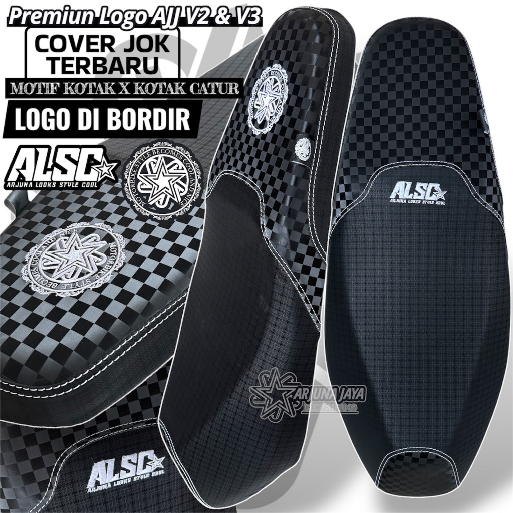 HORANSHOP ARJUNA V2 ฝาครอบที่นั่งรถจักรยานยนต์และหนังและโหมด V3 ปรับความสง่างาม CHESS X CHESS แถบสีด