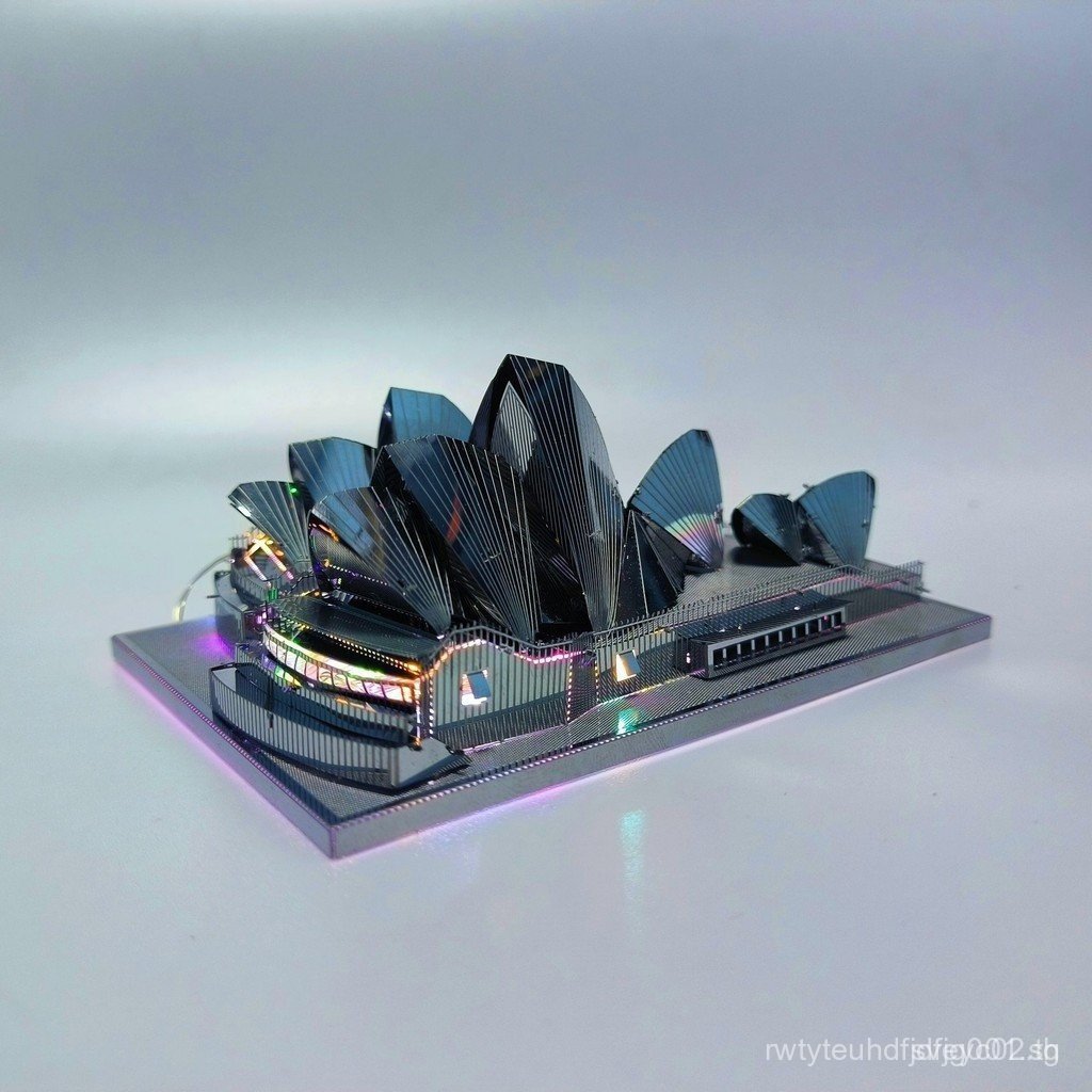 มรดกระดับโลก Sydney Opera House 3D 3D ปริศนาอาคารโลหะ DIY Handcrafted ประกอบของเล่นโมเดล