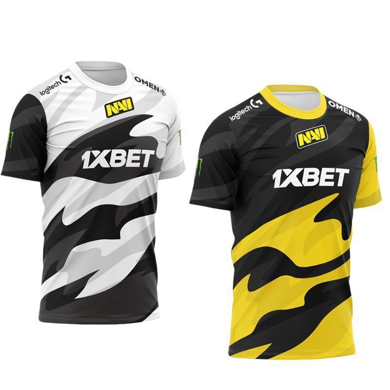 ชุดทีม Natus Vincere (NAVI) แขนสั้น สำหรับเกมเมอร์ Dota 2 และ CS:GO แบบ s1mple