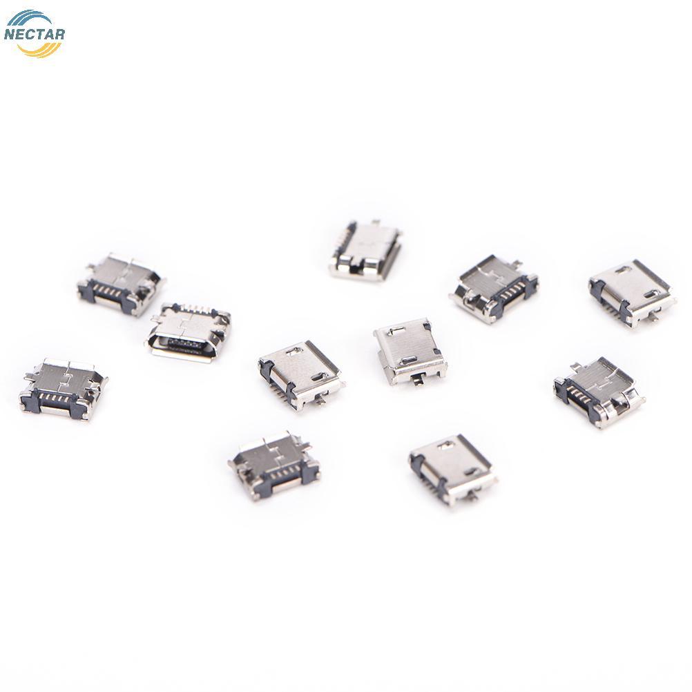 TAR 10pcs Micro USB 5pin B ประเภทหญิงสําหรับ Connector 5 pin ชาร์จซ็อกเก็ต N
