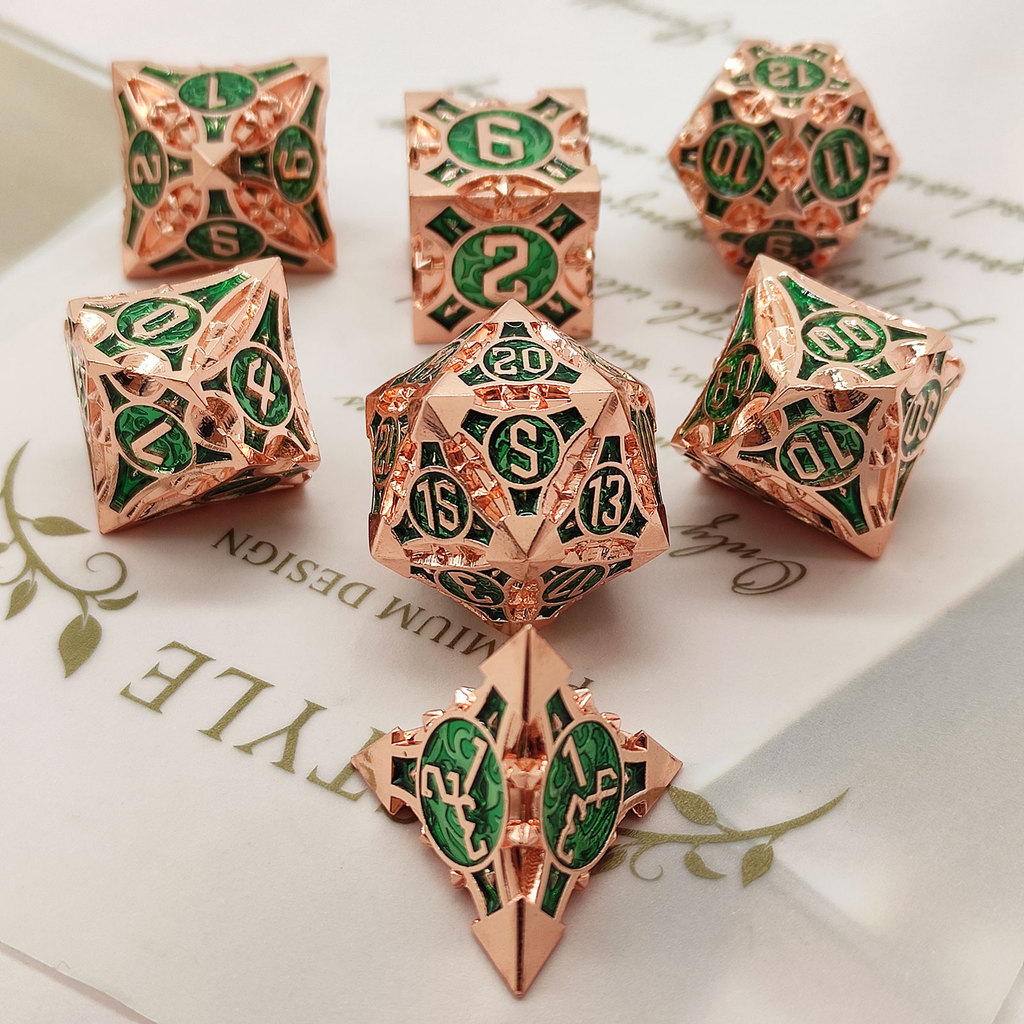 Metal COC Running Group Dice Set TRPG Cthulhu DND Dungeons and Dragons D20 Multi-faceted Board Game 