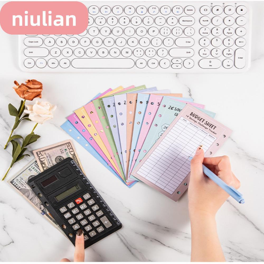 การ์ดประหยัดค่าใช้จ่าย NIULIAN 48 ชิ้น, เงิน Eave A6 100 ซองซองเงินสด, USD Euros ง่ายต่อการบันทึกหนั