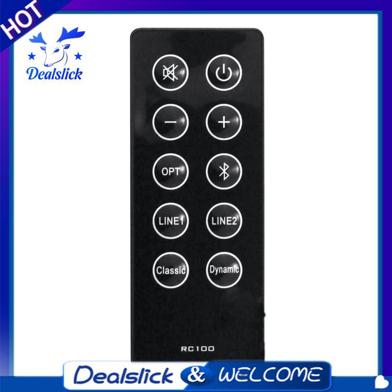 เปลี่ยน RC10D RC100 รีโมทคอนโทรลสําหรับ R2000DB Soundbar Powered ชั้นวางหนังสือลําโพงสีดํา 1 ชิ้น