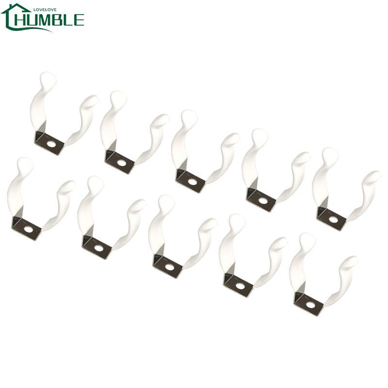 Humble 10 แพ็ค Durability เคลือบพลาสติก U คลิปยึดยึดยึดที่ปลอดภัยสําหรับ T8 หลอด LED เรืองแสงติดตั้ง