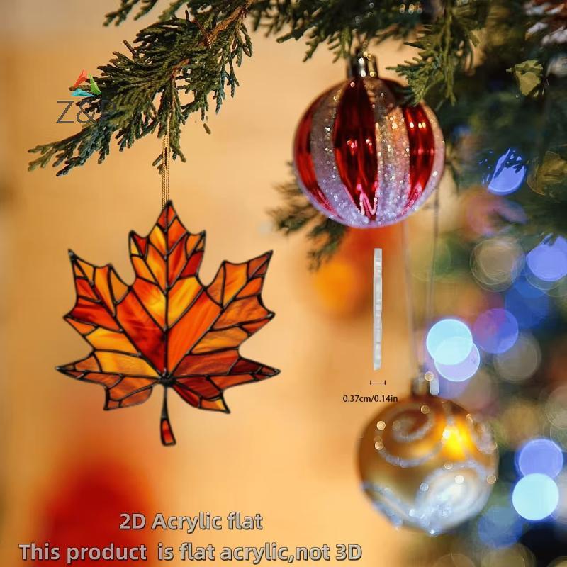 Z&P 2D Flat,Tanksing Acrylic le Leaf Light Catcher, Classic Autumn Celebration Home & Door Decor, Ch