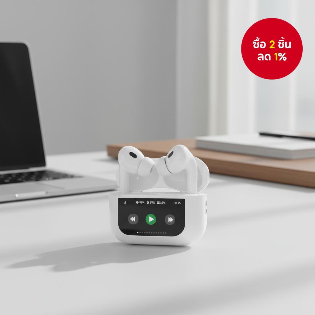หูฟัง A9 Pro: ไร้สาย, หน้าจอสัมผัส, ANC ENC, หูฟังตัดเสียงรบกวนสําหรับเล่นเกมและใช้งานประจําวัน