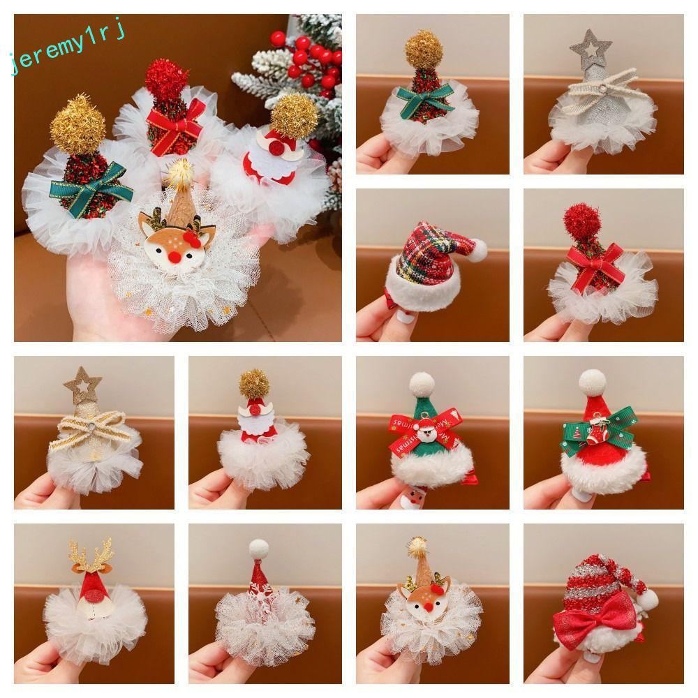 JEREMY1RJ กิ๊บติดผมคริสต์มาส, Merry Christmas Decor Bowknot เด็ก Deer antler กิ๊บติดผม, เลื่อมที่ไม่