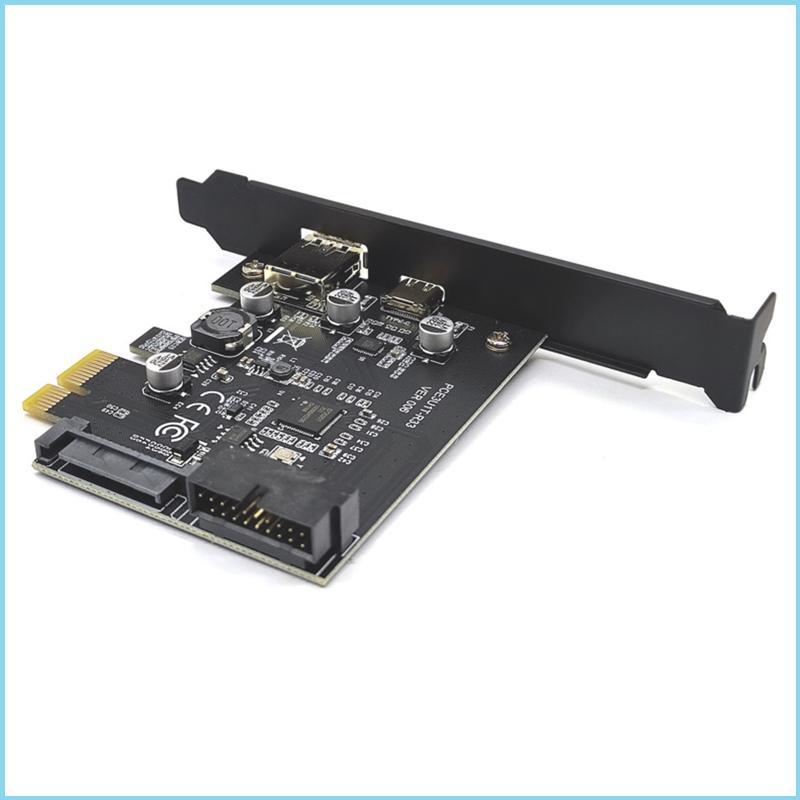 EZR PCI-E X1 ถึง Usb3 0 Type C Floppy Drive Front Panel Hub 19Pin To Usb3 0 Type-C