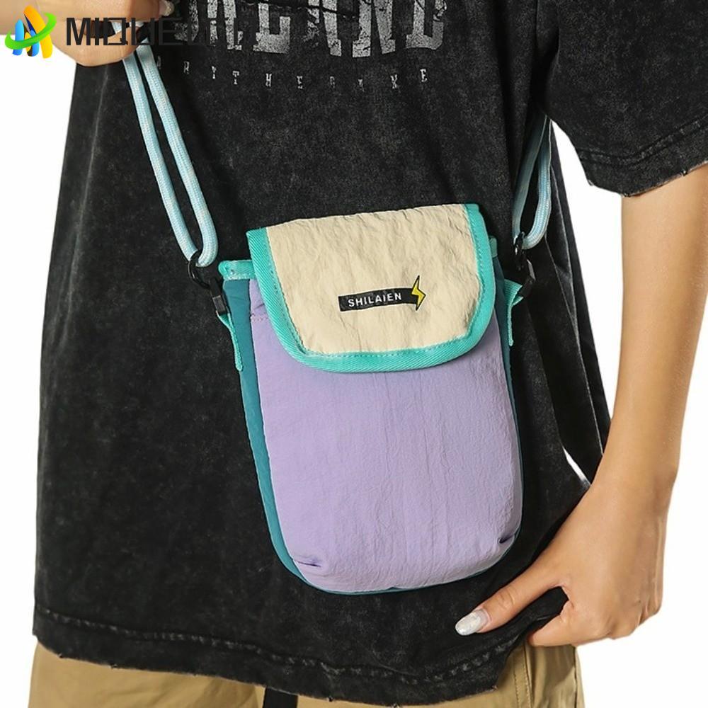 มูเคลซีคิว ไนลอน ค โรสบอดี กระเป๋า,กระเป๋าสตางค์ผู้ชายกันน้ํากีฬาโทรศัพท์กระเป๋า,สแควร์หูฟังกระเป๋าผู้ถือบัตรสไตล์เกาหลีน้ําหนักเบากระเป๋าเหรียญจี้กลางแจ