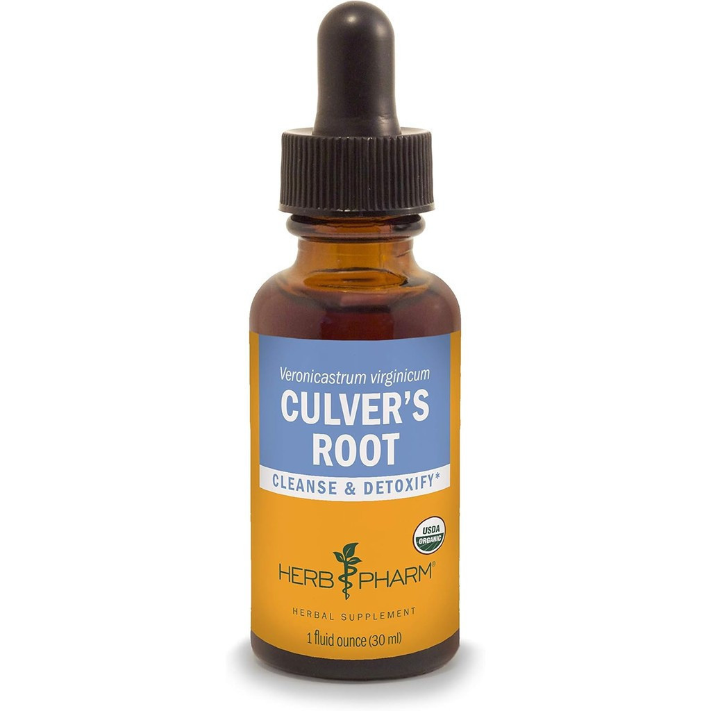 Herb Pharm Certified Organic Culvers Root Liquid Extract สําหรับทําความสะอาดและล้างพิษ - 1 ออนซ์