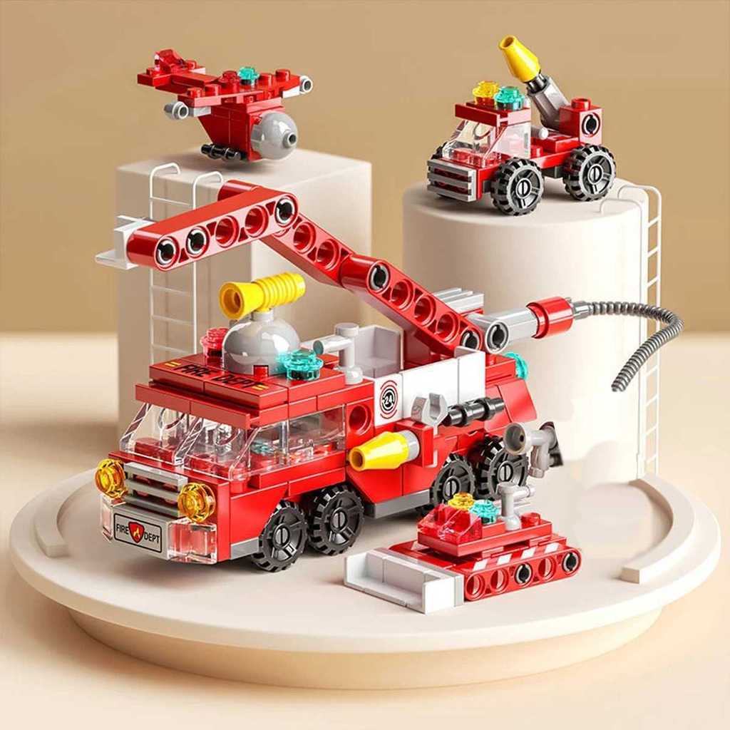 TKK - Qunfie Fire Brigade 6in1 Block Bricks 142 PCS - 5038-7