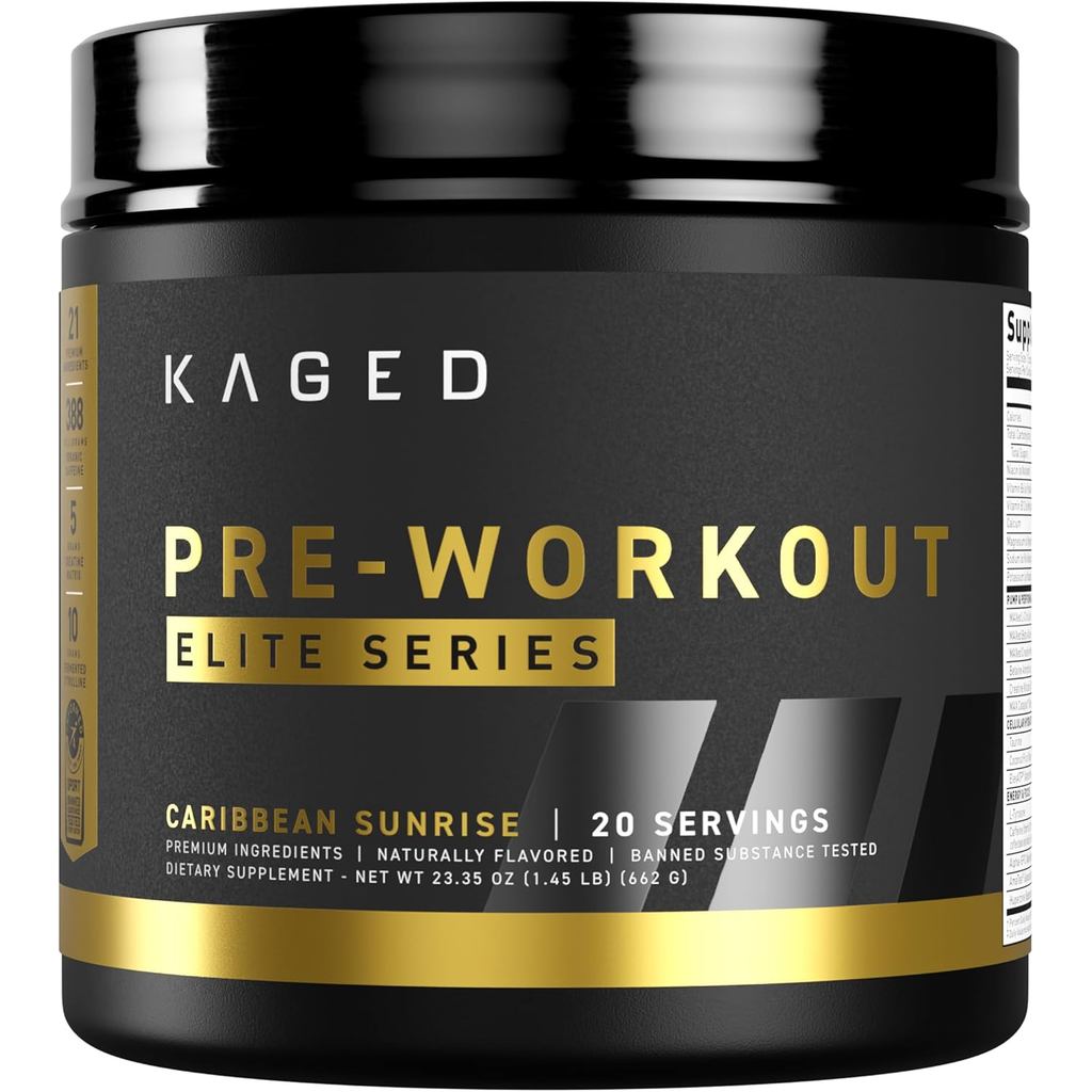 Kaged Pre Workout Powder Pre-Workout Elite สําหรับผู้ชายและผู้หญิงกระตุ้นสูงสําหรับพลังงาน,โฟกัส,ปั๊