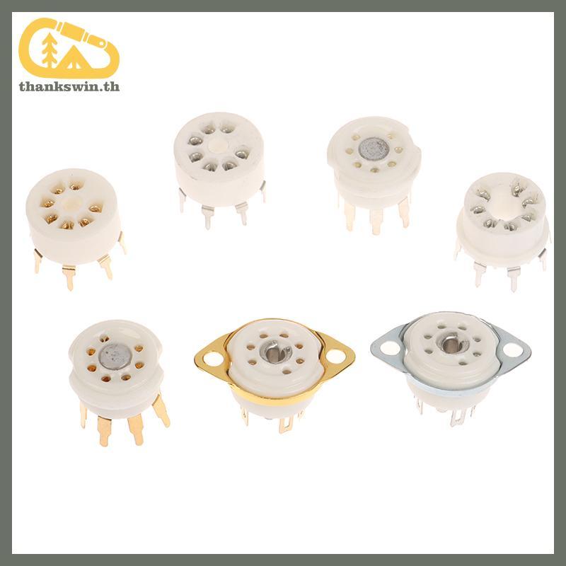 Thankswin 1PCS 6AQ5 EAA91 6J1 6J2 6X4 6Z4 ซ็อกเก็ตหลอดGold-Platedซ็อกเก็ตสําหรับ 7Pin B7G Vaccumหลอด