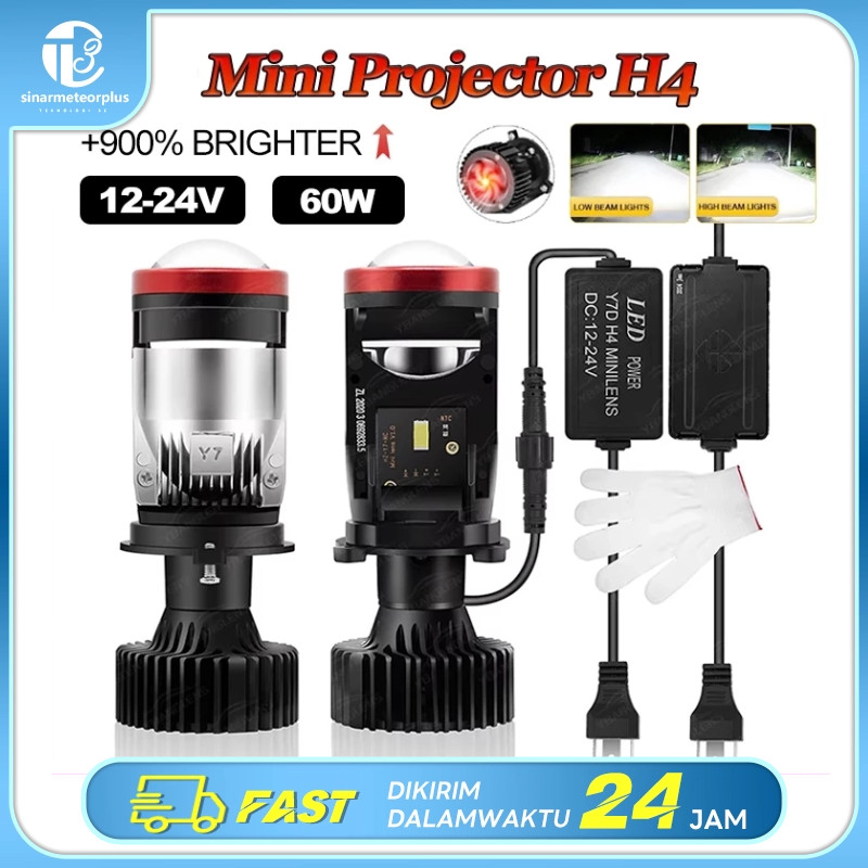 Y6D Y7D Y8D H4 Mini Projector Lens 120W Super Bright Laser ไฟหน้ารถจักรยานยนต์