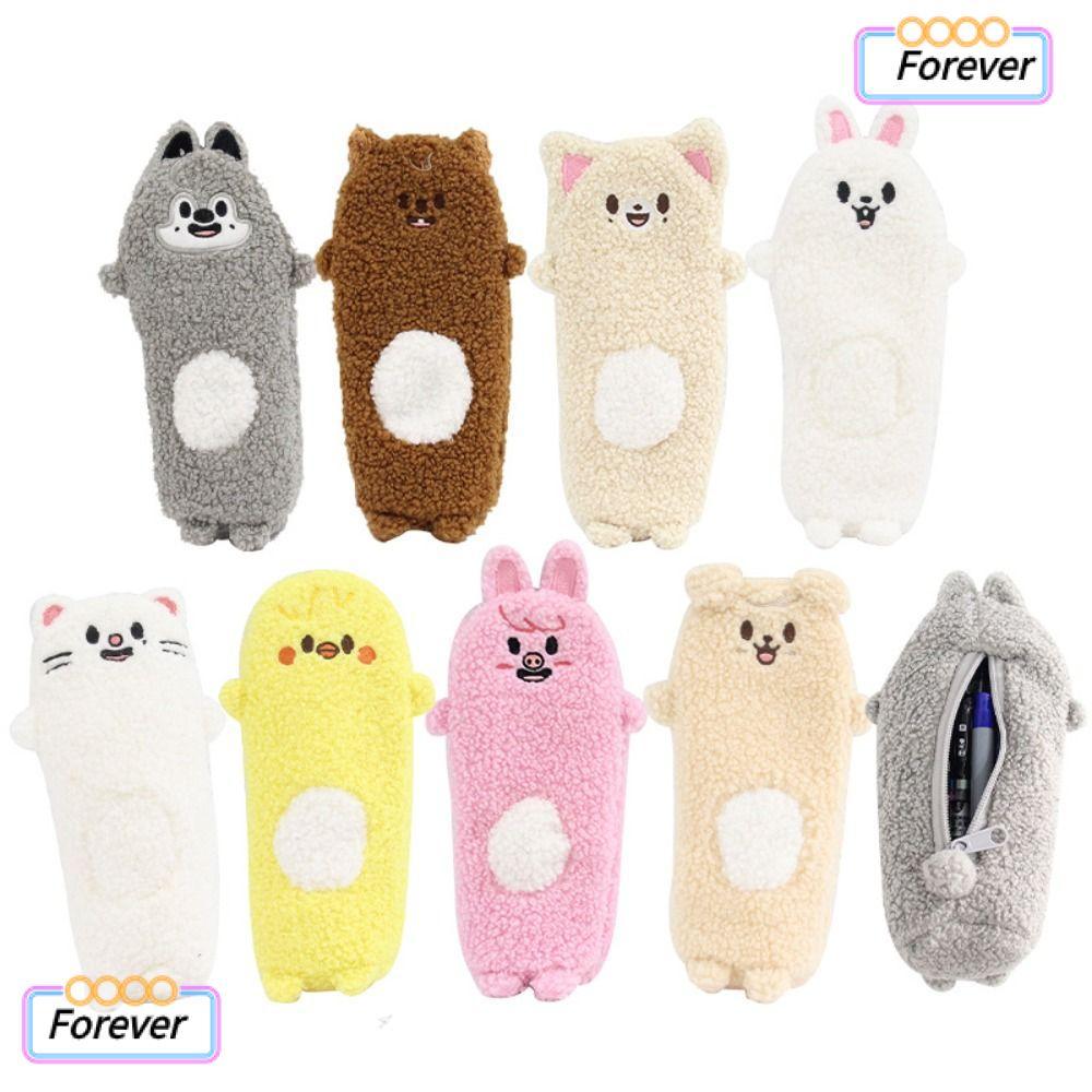 FOREVER Skzoo Plush Pencil , Skzoo Plush Material Pen Bag, Kawaii การ์ตูนออกแบบตุ๊กตาสัตว์ความจุขนาด