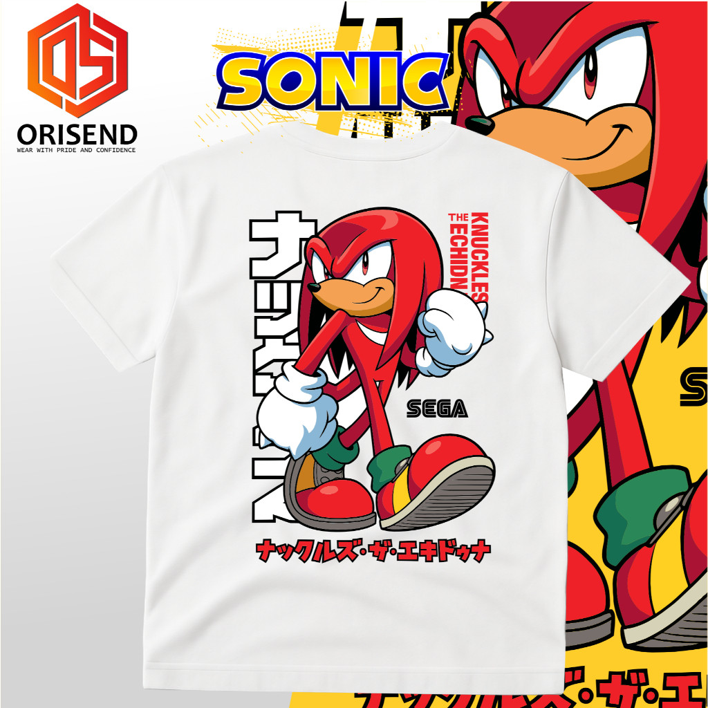 KATUN Orisend Kaos KNUCKLES THE ECHIDNA | เกี่ยวกับเสียง | วัสดุผ้าฝ้ายหวี unisex NON OFFICIAL