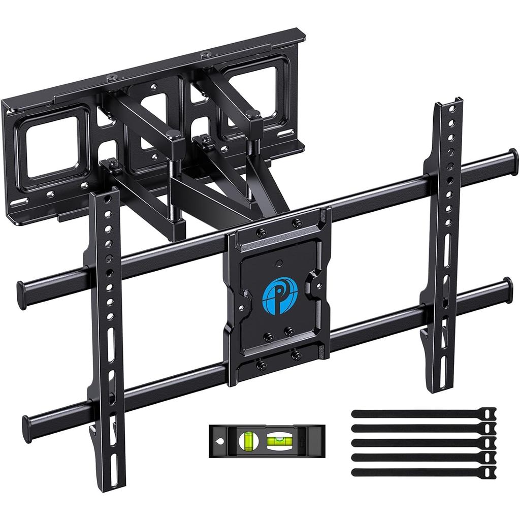 Pipishell Full Motion TV Wall Mount สําหรับทีวีส่วนใหญ่ 37-75 นิ้วสูงสุด 132lbs, Wall Mount TV Brack