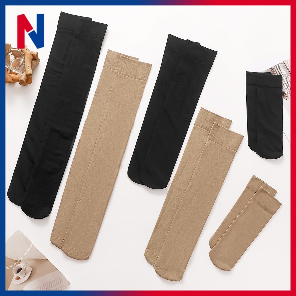 QSTAR Premium Nylon Spandex Women Socks, Plain Stoking Wanita Selesa & Stretch Fit