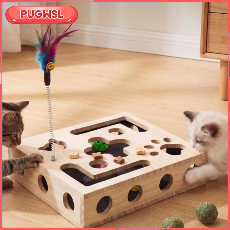 [pugwsl] Feline Scratch Brain-Teaser Box ใช้ในบ้าน Feline Nail Filing Box Scratching Fun
