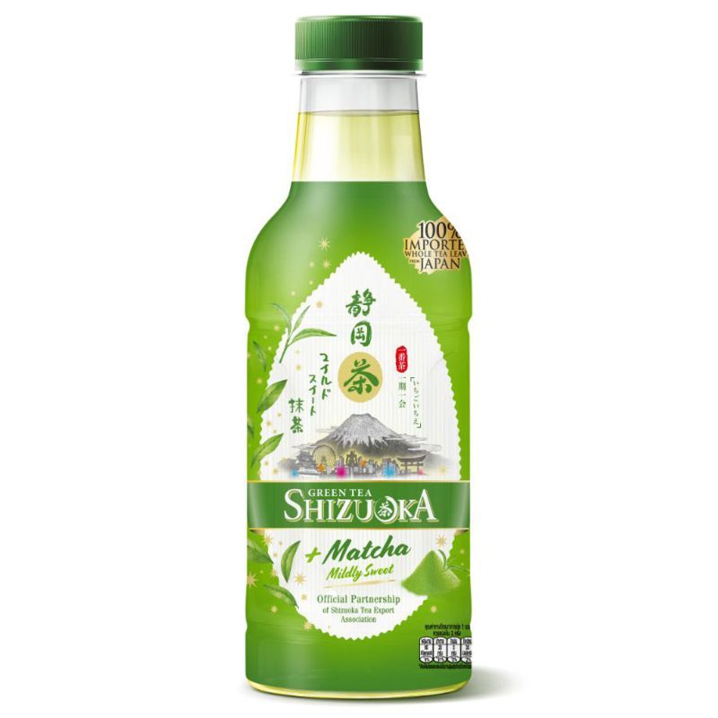 ชิซึโอกะน้ำชาเขียวชิซึโอกะผสมผงมัทฉะสูตรหวานน้อย 440มล. ShizuokaGreenTeaMatcha 440ml [หมายเลขบาร์โค้ด 8858891304538 ]
