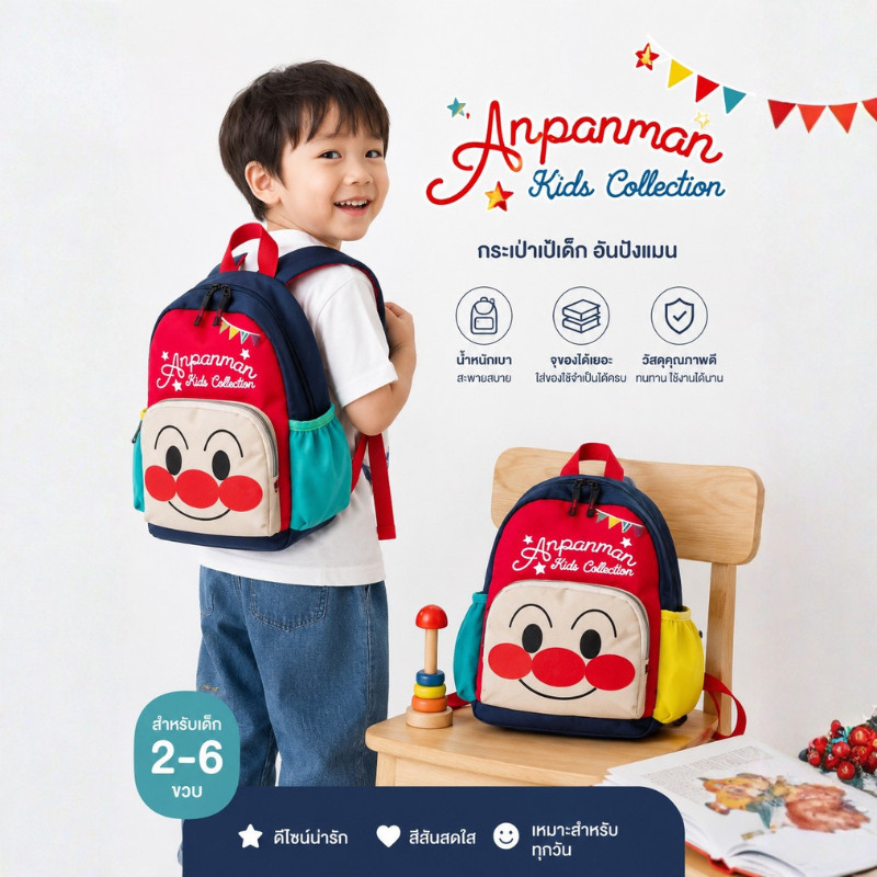 CF.HOME กระเป๋าเป๋ของเด็ก สะพายข้างหลัง อันปังแมน สินค้าพร้อมจัดส่ง