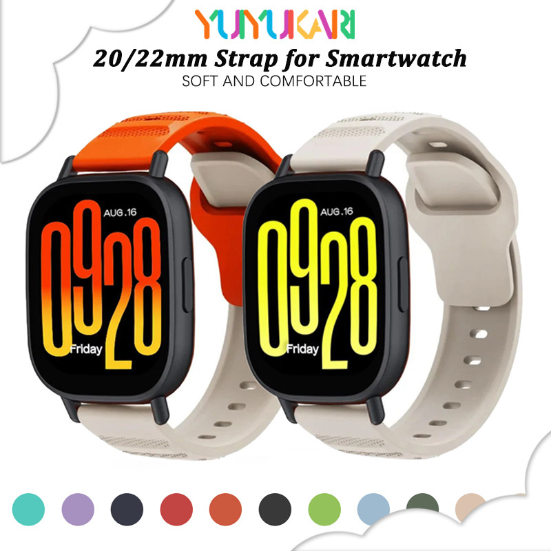 สายยางกีฬา 20 มม. / 22 มม. for Redmi Watch 5 Active/5 Lite/Garmin/Samsung Galaxy Watch/Huawei/Amazfit Bip 6/Xiaomi Watch