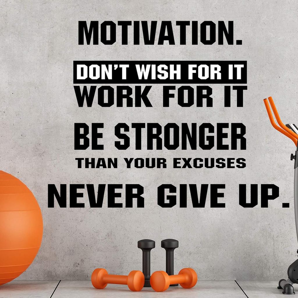 Tenare 4 ชิ้น Gym Wall Decal แข็งแกร่งกว่าตื่นไม่ขอพรสําหรับมันสร้างแรงบันดาลใจไวนิลสติ๊กเกอร์ติดผนั