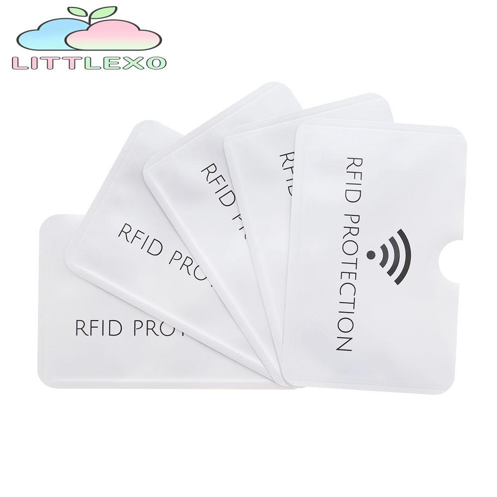 LITTLEX 10/20 ชิ้น ID Card Holder เลเซอร์บัตรเครดิตครอบคลุม Blocking Reader อลูมิเนียม Anti-theft
