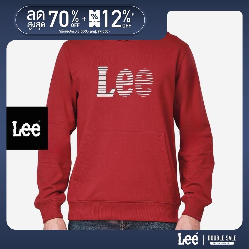 LEE เสื้อฮู้ดดี้แบบสวมผู้ชาย รุ่น LE F525MHODF03 สีแดง