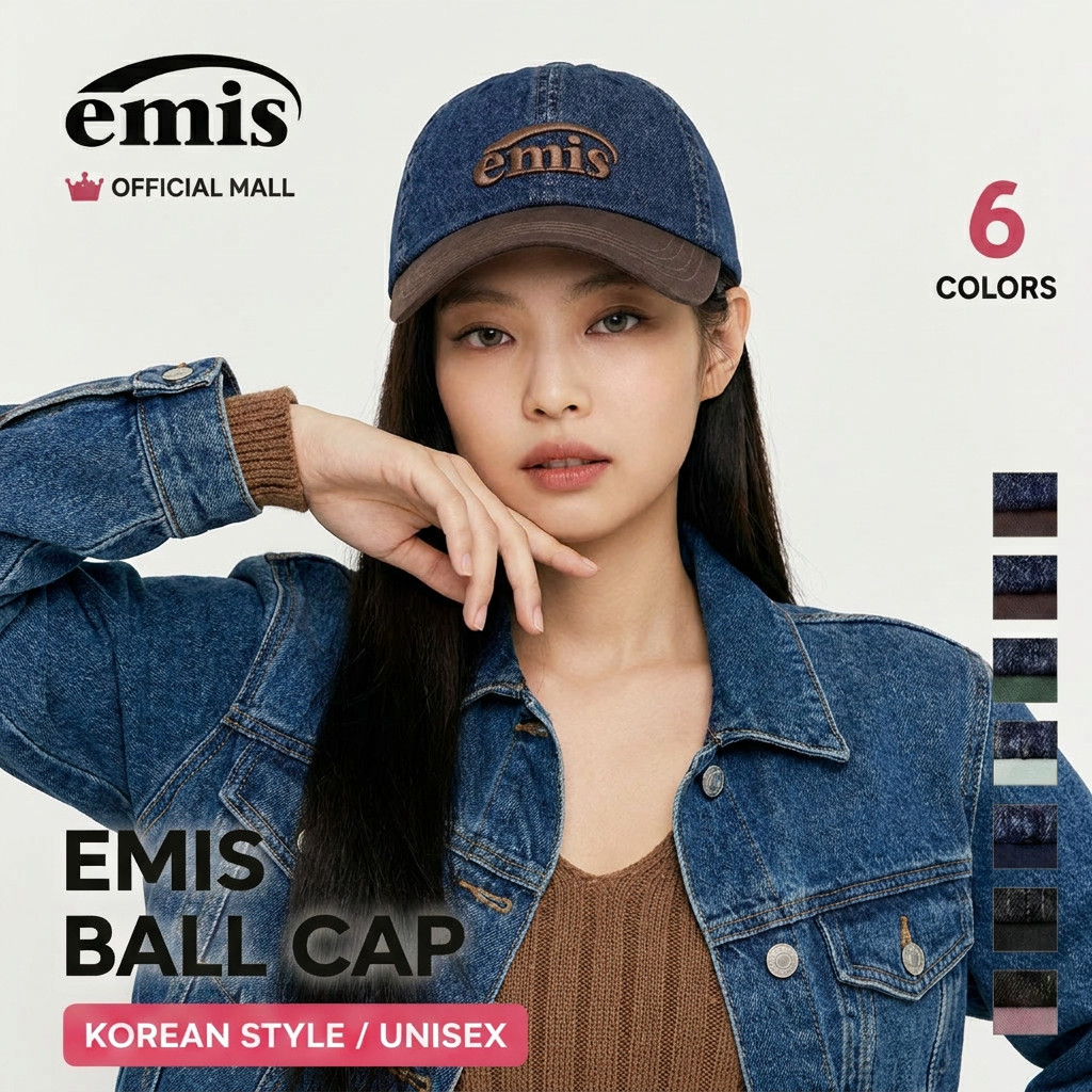 [EMIS] Washed DENIM BALL CAP 6 สี