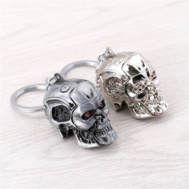 สินค้าภาพยนตร์ The Terminator Terminator t800 หน้ากาก Skull Alloy พวงกุญแจจี้สามมิติ JRQW
