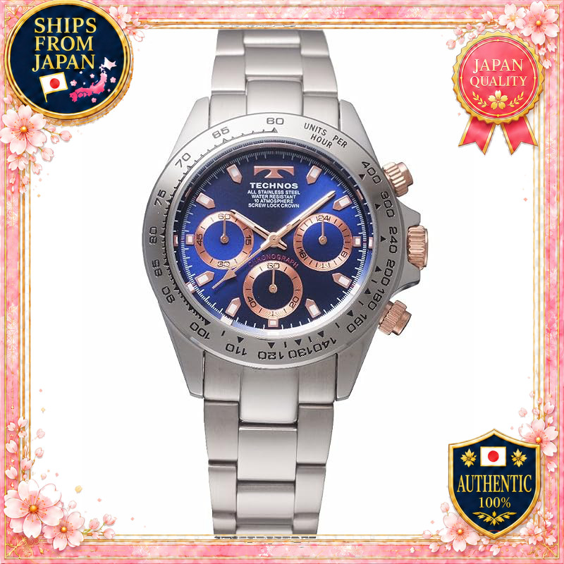 TECHNOS TSM411PN Chronograph 10 ATM Water Resistant