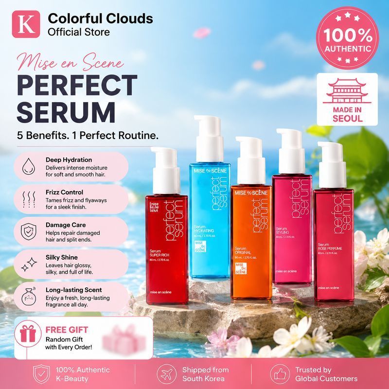 Mise-En-Scene Perfect Serum Hair Oil 80ml - Rose, Super Rich, Hyaluronic Acid, Pink, Brown - Nourish
