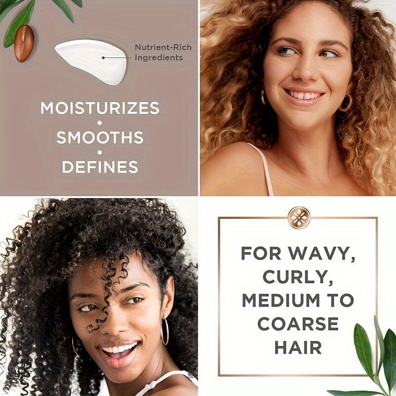 GZE CURL DEFINING CREAM with Argan Oil for Wavy and Curly Hair Moisturizer and Deep Conditioning for