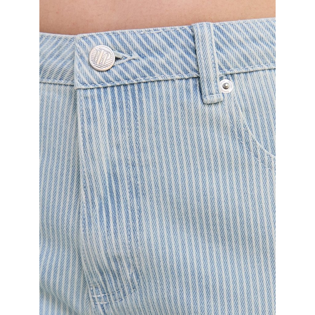 [Pomelo] กางเกงยีนส์ลายทาง / Ribbed Wide Leg Jeans — صورة 3