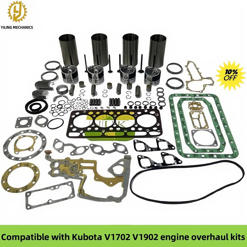Kubota V1702 V1902 เครื่องยนต์รถขุดตกแต่งใหม่และชุดสร้างใหม่เหมาะสําหรับ Komatsu SK75SR-3 Kubota U15