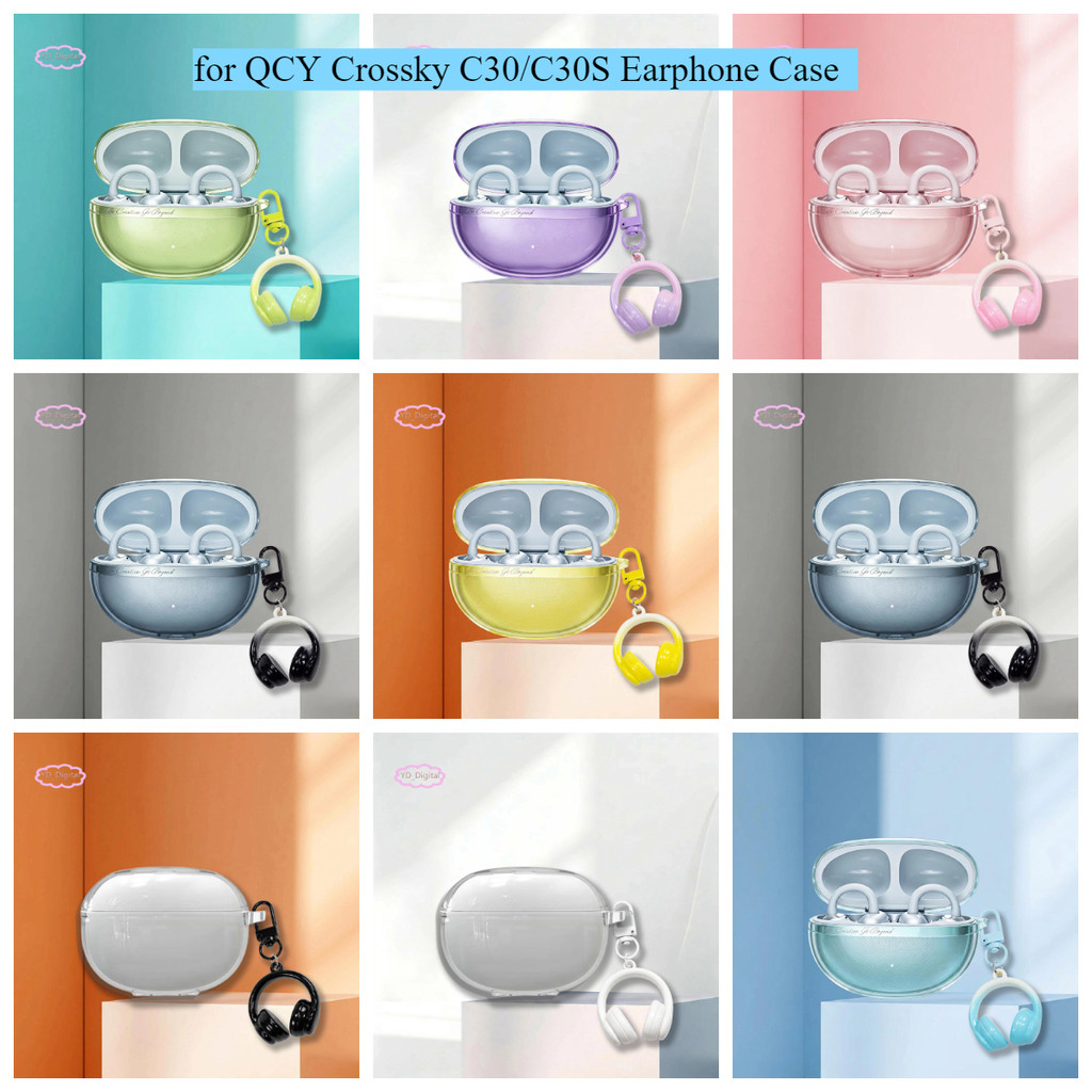 สําหรับ QCY Crossky C30 หูฟังกรณี QCY Crossky C30S สีสันใสหูฟังป้องกันกรณี Anti-scratch หูฟัง Soft S