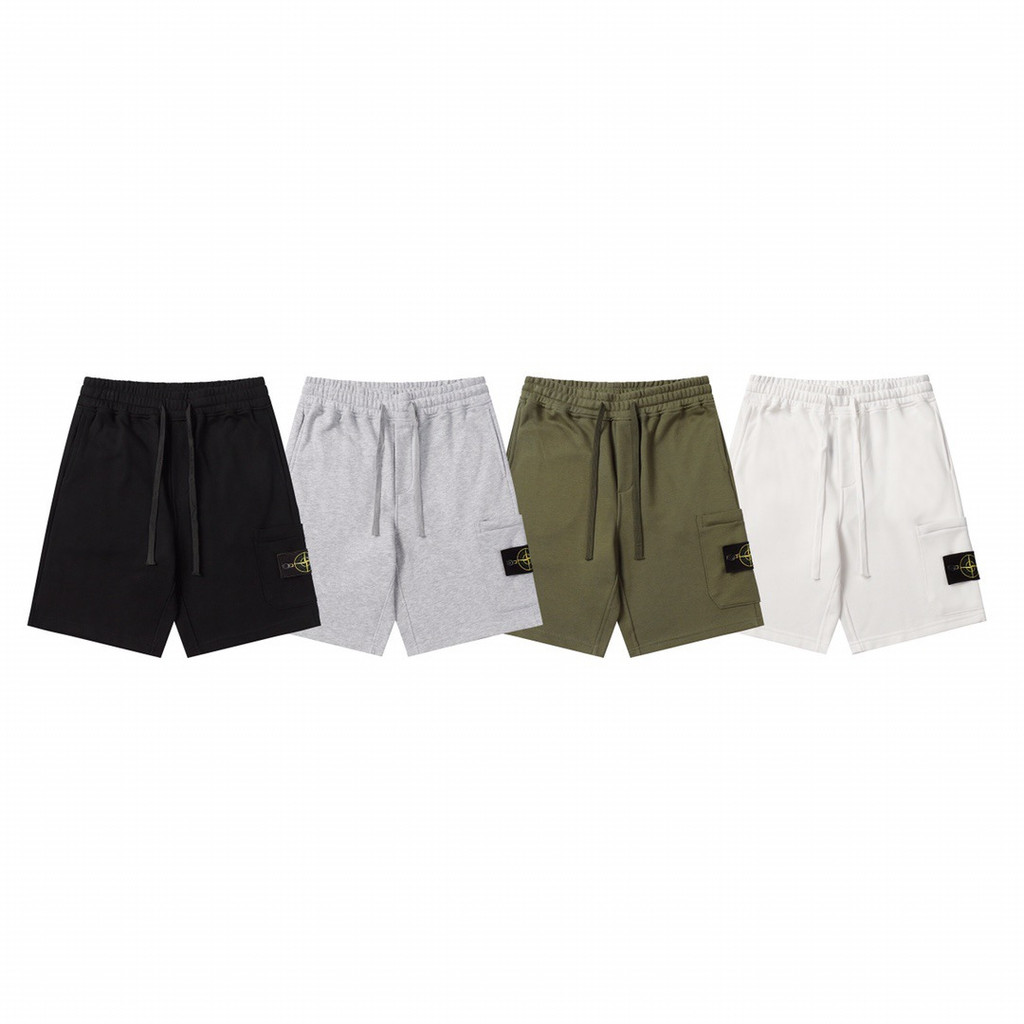 KGLT Stone Island Classic Casual Pocket Cropped Pants กางเกงกีฬาขาสั้น 380g ยืดหยุ่น